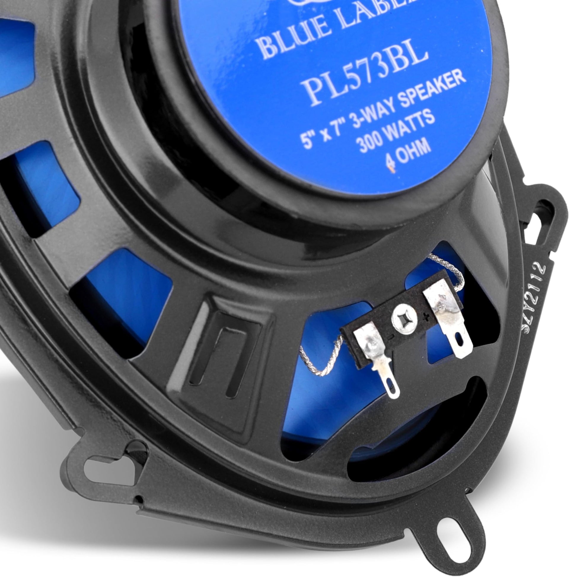 Bocinas para Auto PYLE Azul de 5” x 7” con Cono de Inyección de Poliéster Mejorado y Bobina de Voz ASV 3 Vías 300 Watts 4 Ohmios