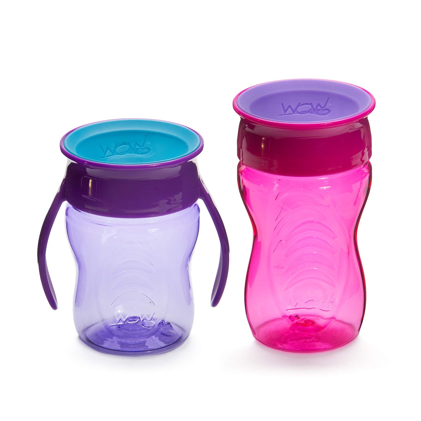 Wow Cup Stages Kids and Baby 360 Taza para beber, rosa/morado, 10 onzas, 7 onzas, paquete de 2