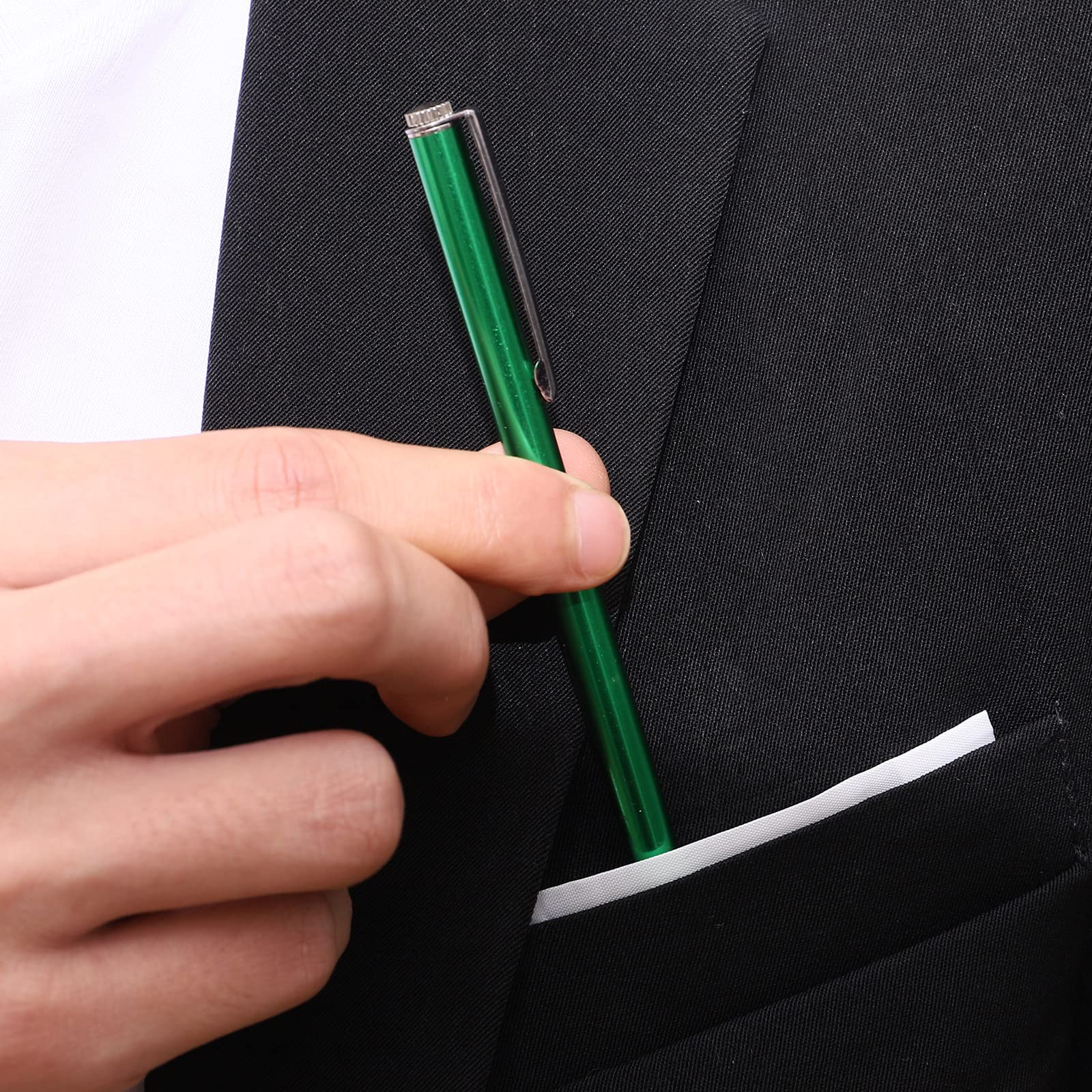 DAITET Puntero telescópico para Profesores, Palo de enseñanza para Aula, Puntero retráctil de Mano de Metal, Longitud extendida de 25 Pulgadas, Puntero de pizarrón Blanca (Verde)