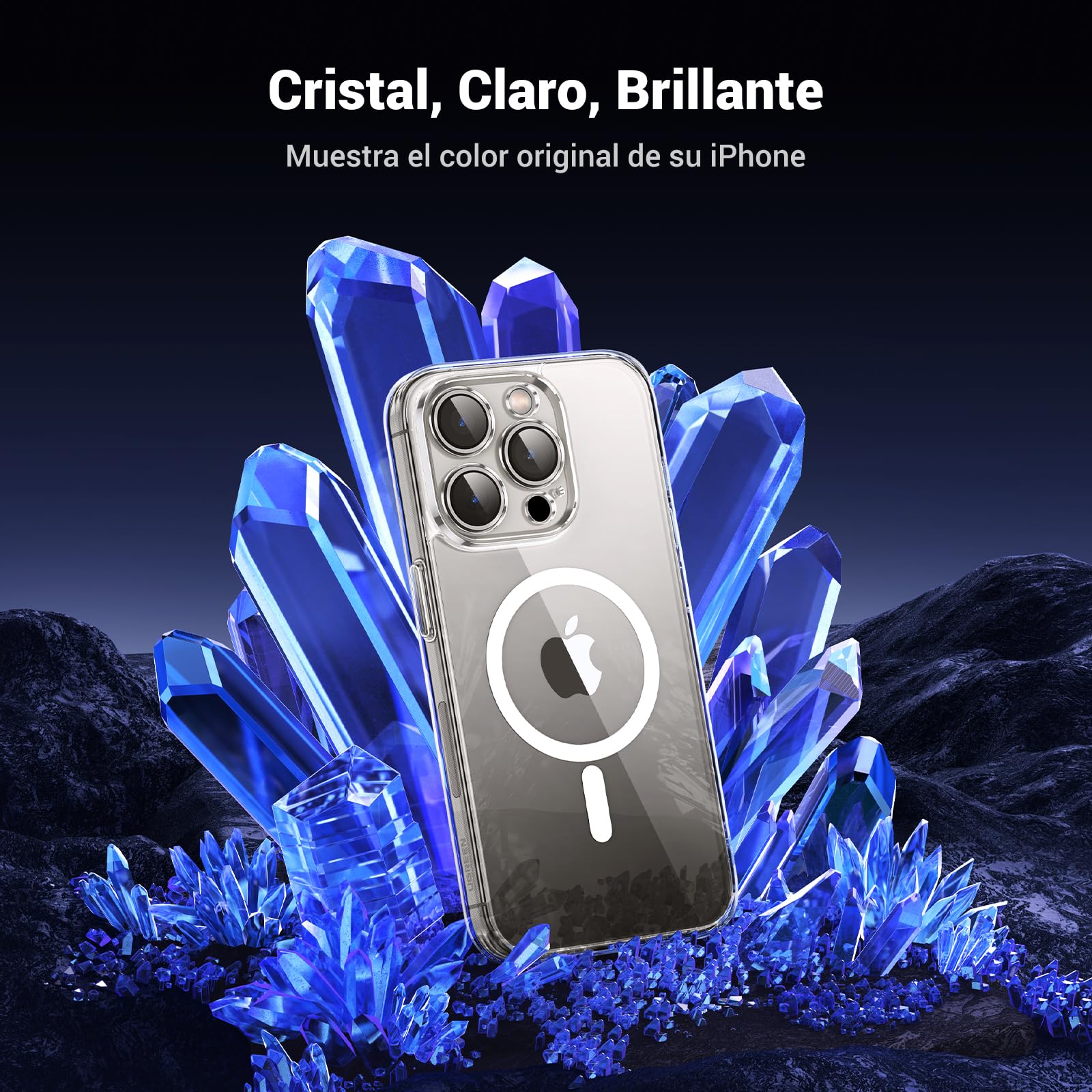 Funda iPhone 15 Pro UGREEN Transparente Magnética Anti-Amarillo con Protección de Lente y Caídas