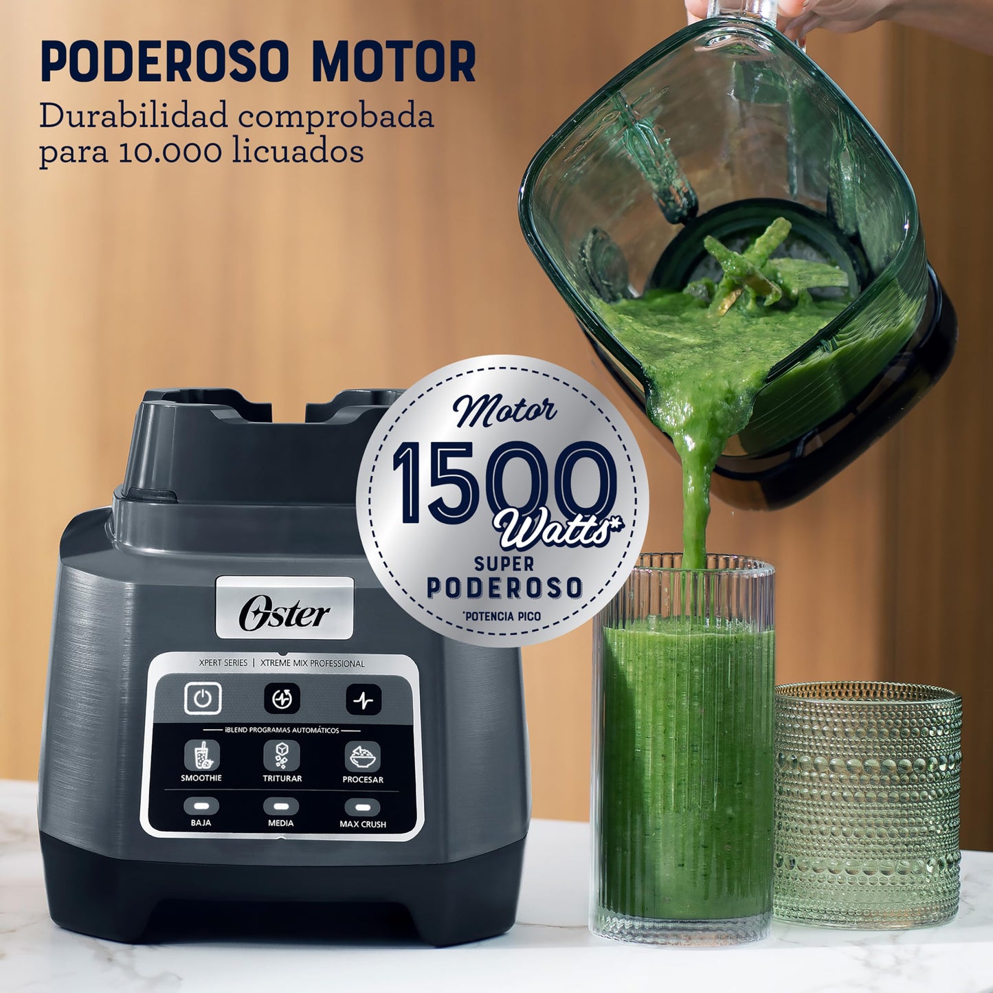 Licuadora Profesional Oster Gris XTREME MIX con iBLEND y MAX CRUSH Tecnología Reversible