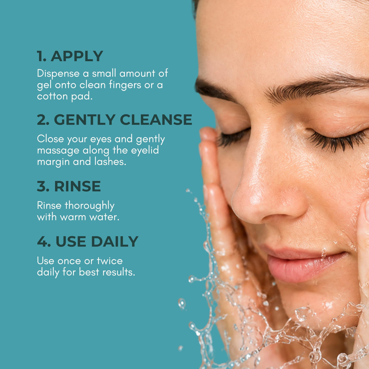 NOVEHA Demodex Gel Limpiador Extra Fuerte para Párpados - para Demodex, Mgd y Ojo Seco Con Pro-Vitamina B5, Aceite de Árbol de Té, y Ácido Hialurónico - Limpieza Suave, Alivia La Picazón Del Párpado -