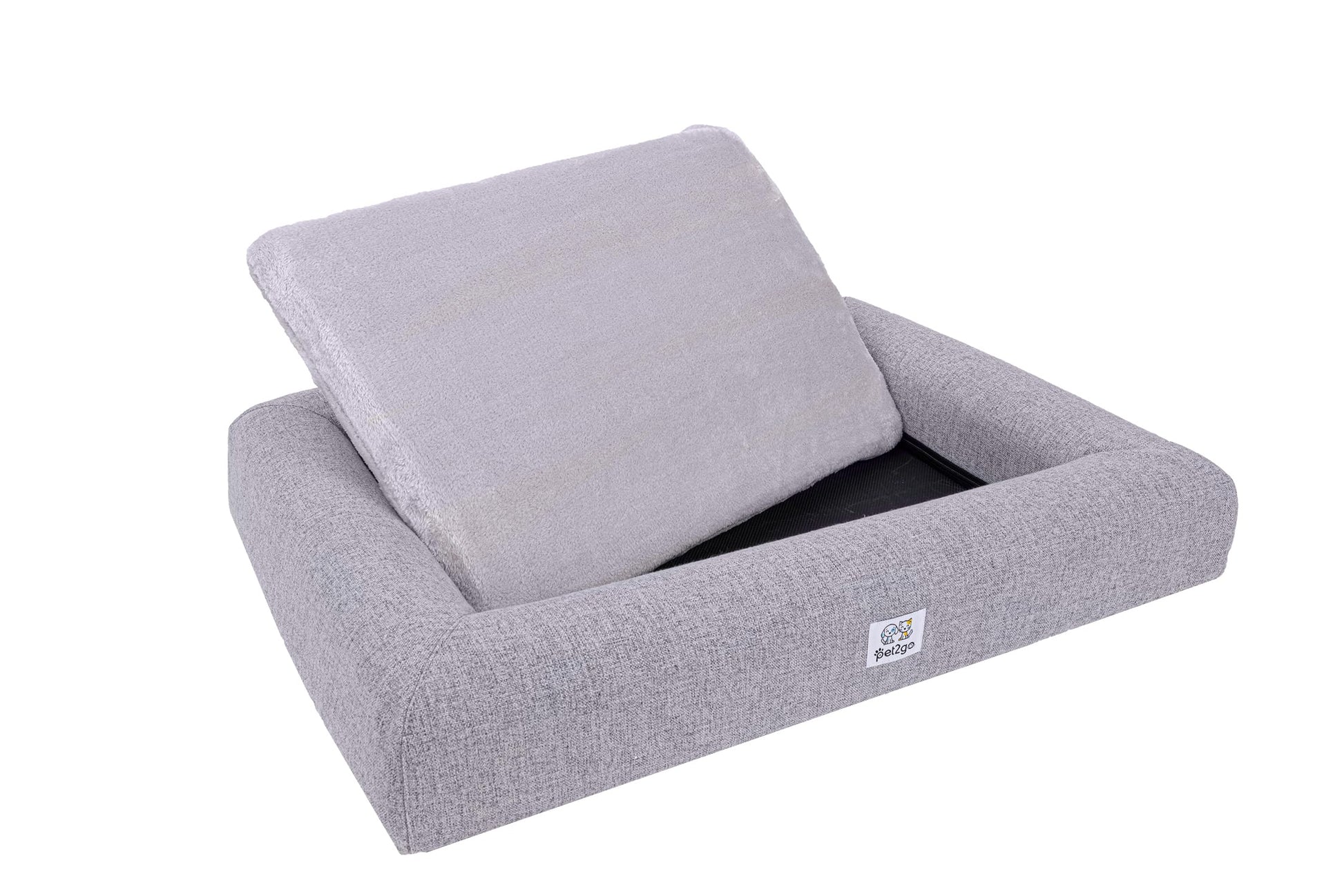 Cama Ortopédica para Mascota pet2go Gris Claro con Funda Removible y Lavable