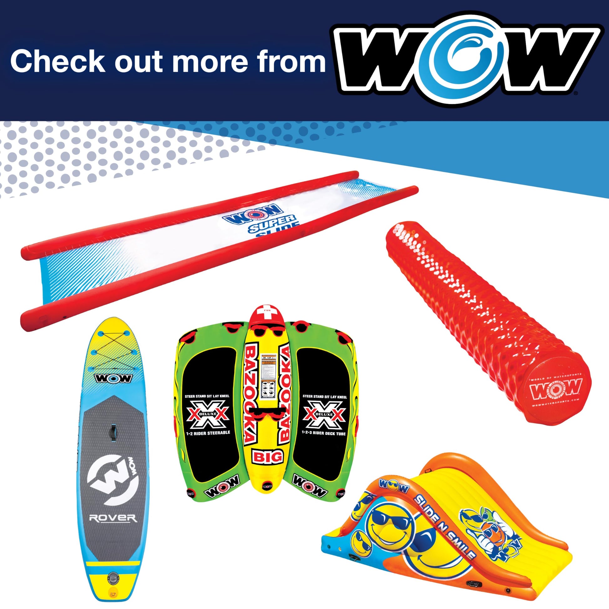 Tapete Inflable WOW Sports Azul Pasarela Flotante para Piscina y Lago para Niños y Adultos