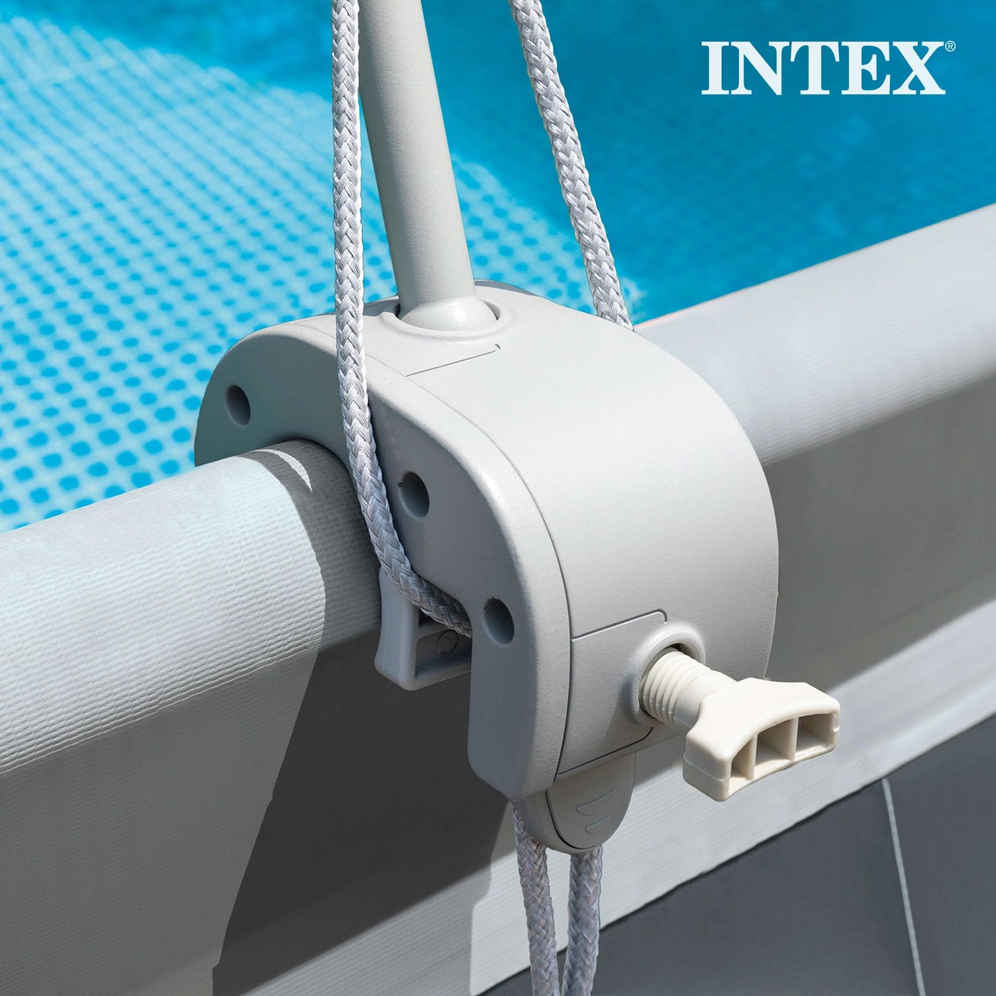 Intex 28054E - Funda protectora UPF 50 Plus fácil de instalar, impermeable, para piscinas rectangulares de 9 pies o más pequeñas, color gris