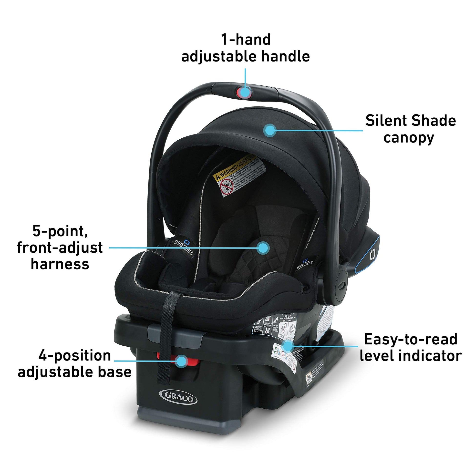 Graco SnugRide - De Infantil, Asientos Coche Seguridad Niño Orientado Trasero N, Ion, 30.87x19.96x15.51 Inch Pack Of 1