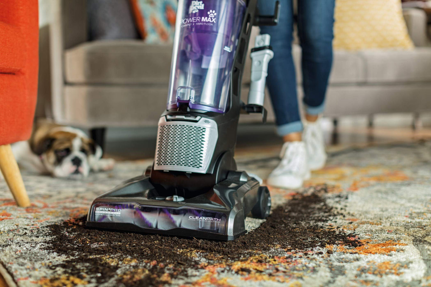 Barredora Power Max Pet | Aspiradora con Tecnología Spin3 Pro y Turbo Claw para aspirado uniforme y completo en telas y cualquier tipo de piso 2EN1 esquinero y cepillo quita polvo