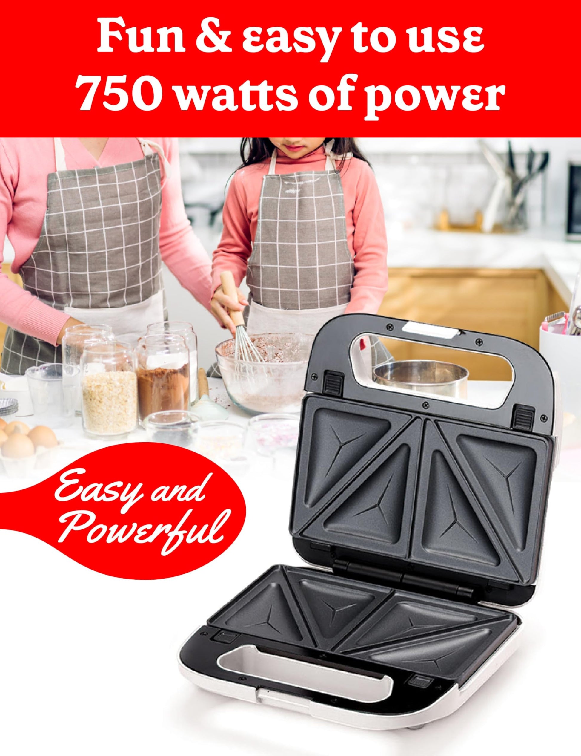 Betty Crocker 3 en 1 - Parrilla para interior, sándwich/Panini Press & Waffle Maker Plus, parrilla eléctrica interior con placas antiadherentes intercambiables, 750 W, BC-4965W, color blanco