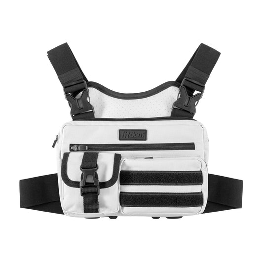 Fitdom - Paquete de pecho deportivo inspirado en la táctica. Bolsa de pecho para hombre con soporte para teléfono integrado. Este chaleco EDC Rig Pouch es perfecto para entrenamientos, ciclismo y