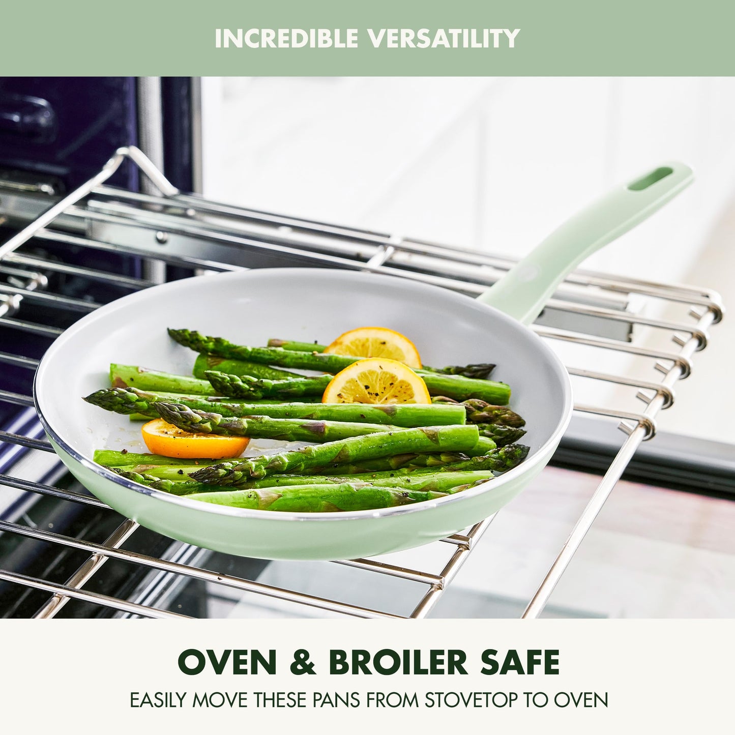 GreenPan Dover Healthy Ceramic antiadherente, juego de 12 ollas y sartenes de cocina, sin PFAS, apto para lavaplatos, mango cómodo, verde pastel