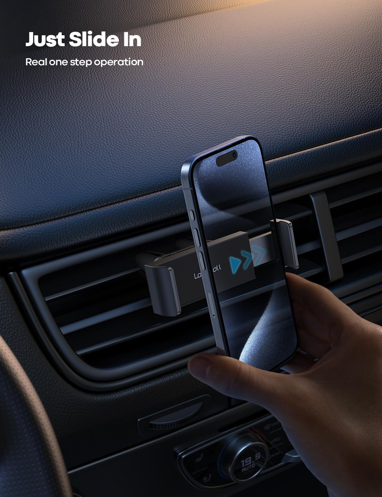 Lamicall Soporte Celular Auto, Porta Celular Auto - Carro de Rejillas de Ventilación Salidas de Aire para iPhone 15 14 13 12 11 8 7 XS XR, Samsung, Redmi, Android Smartphones, para 4.7-6.5" Celular