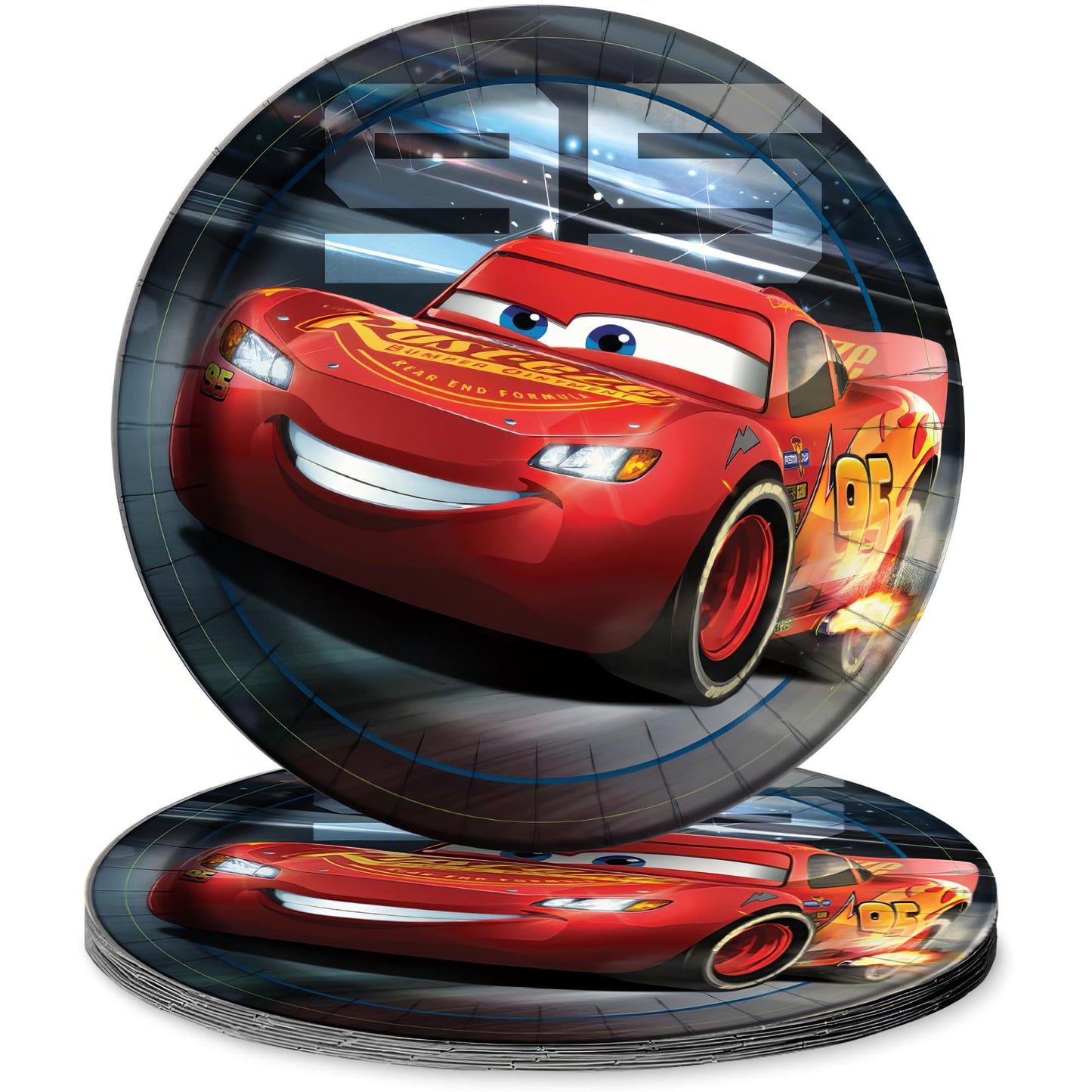 Platos de Papel Disney Coches Rojos 9 Pulgadas 8 Unidades
