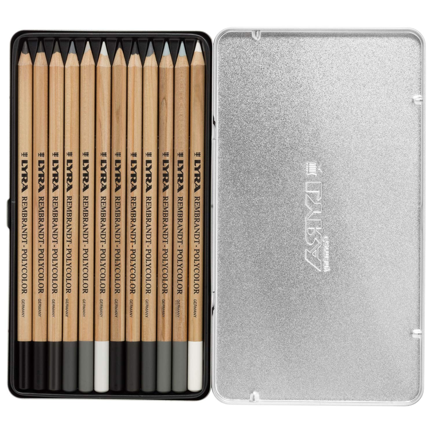 Lyra Rembrandt Polycolor Lápices de colores, Set of 12 (Greys)