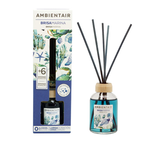 Ambientair Difusor de Varillas 50 ml – Aroma Brisa Marina – Mikado Clásico – Aromatizante Acuático y Refrescante