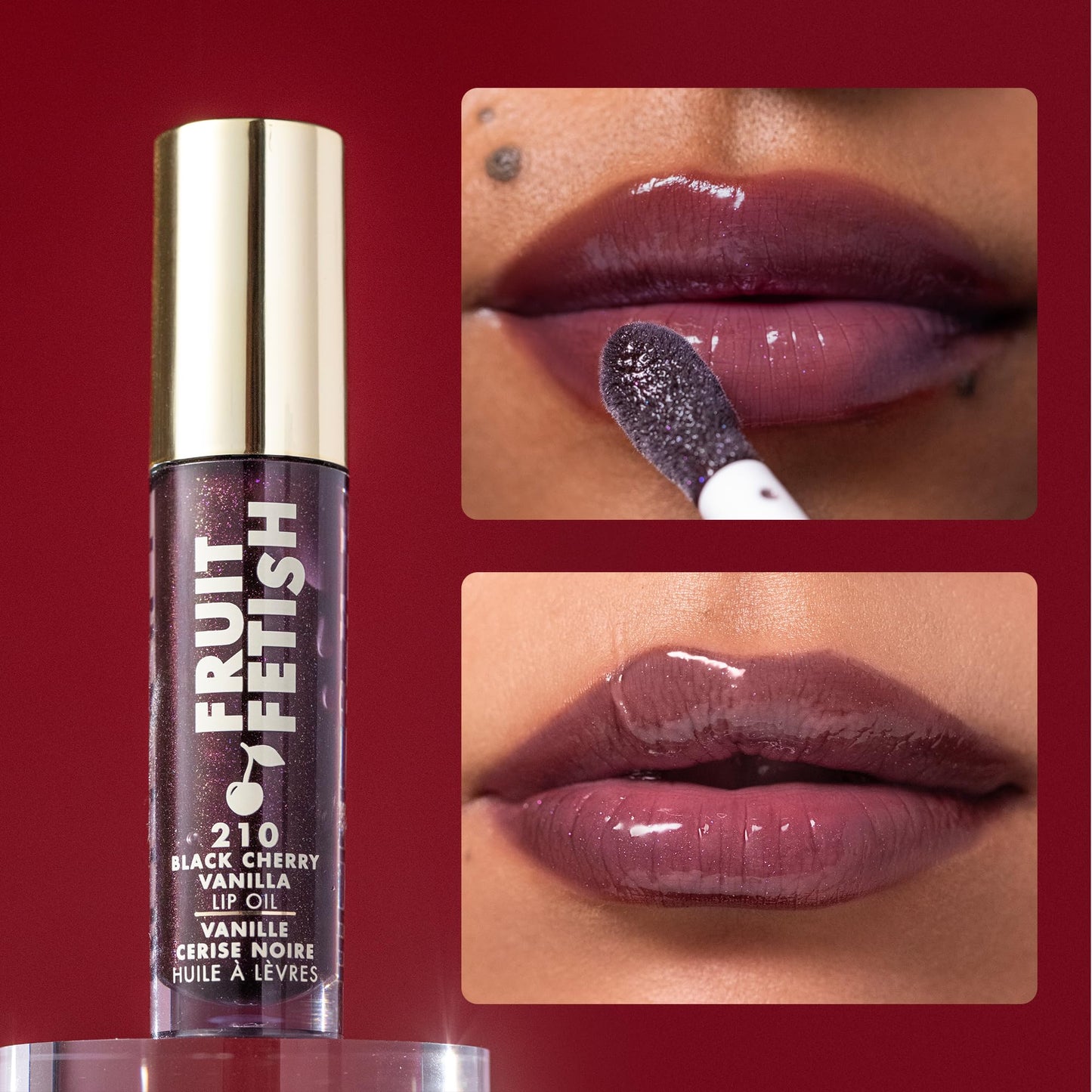 Milani Lip Oil Fruit Fetish Gloss para Labios Hidratante Tono 210 Black Cherry Vanilla