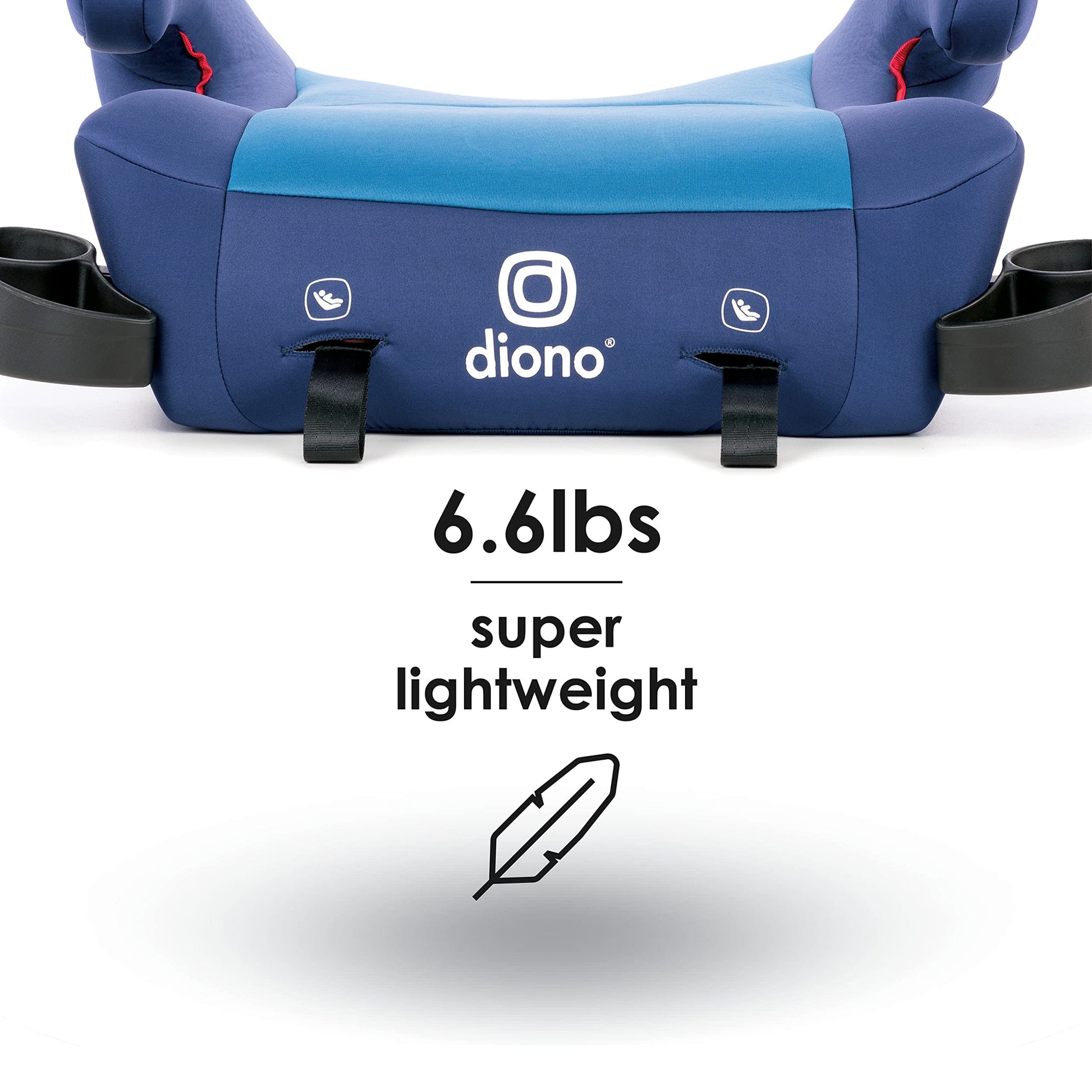 Diono Solana 2 No Back Child Booster Seat, Blue, 40-120 Pounds