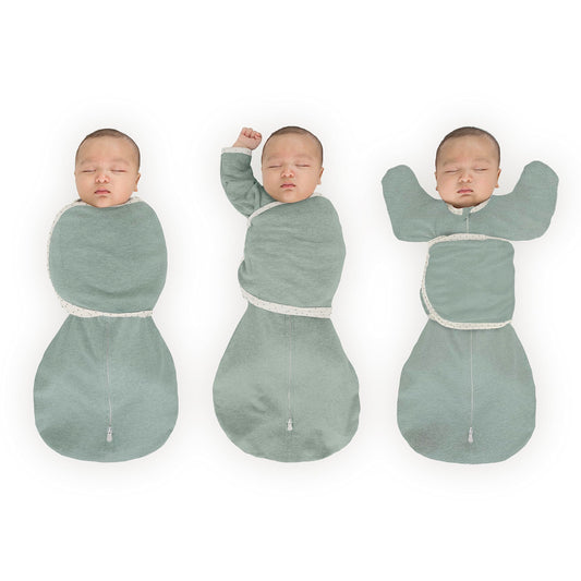 SwaddleDesigns - Saco Omni de 6 vías para recién nacido con mangas envolventes y puños de manopla, fácil transición, mejor sueño para bebés y niñas, jadeíta jaspeada, S, 0-3 meses