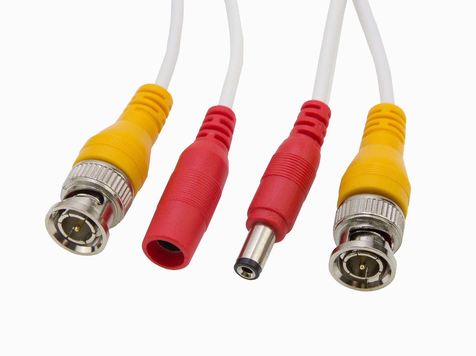 InstallerCCTV Cable de extensión de cámara de 100 pies, cable de alimentación y video BNC todo en uno prefabricado con conector para sistema de video de cámara de seguridad CCTV - Blanco