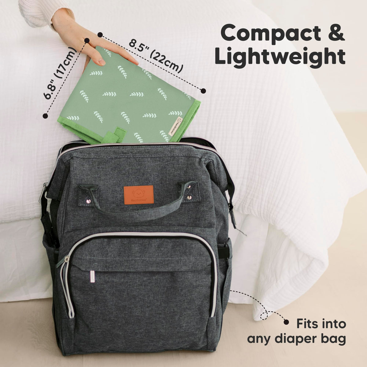 KeaBabies Cambiador portátil, fácil de limpiar, plegable, impermeable, para bolso cambiador, compacto, ligero, 65 x 35 cm, para recién nacidos, bebés y bebés