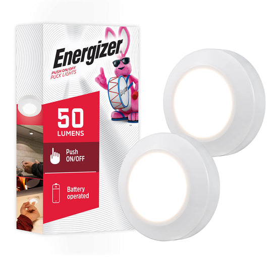 Luz LED Puck Energizer Blanco Acento Suave de 40 Lúmenes para Cocina y Armario