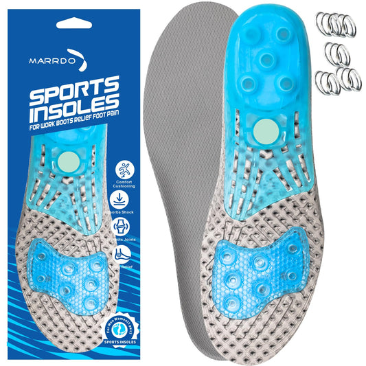 Plantilla Deportiva MARRDO Gris con Gel de Sílice para Absorción de Golpes para Hombre y Mujer