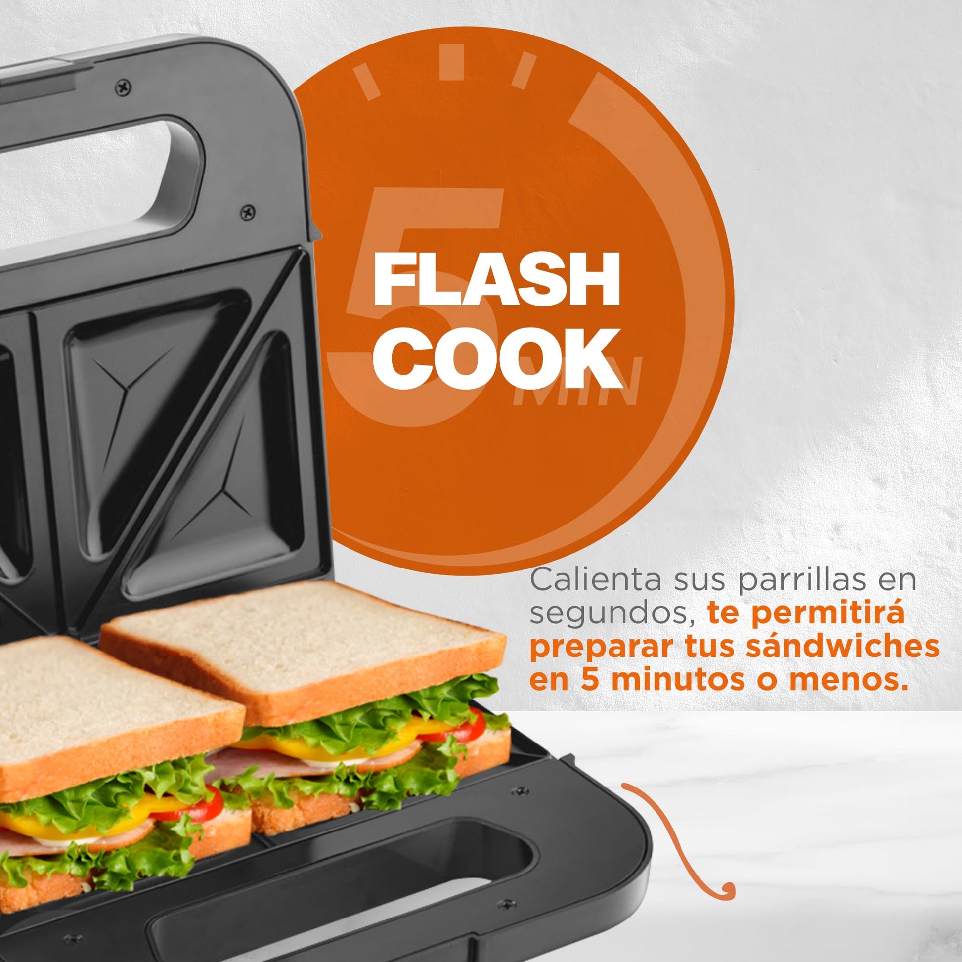 Hukën x MasterChef | Sandwichera Heat+ Premium | Capacidad para 2 Rebanadas | Acero Inoxidable de Alta Calidad | Diseño Elegante y Resistente para Resultados Óptimos