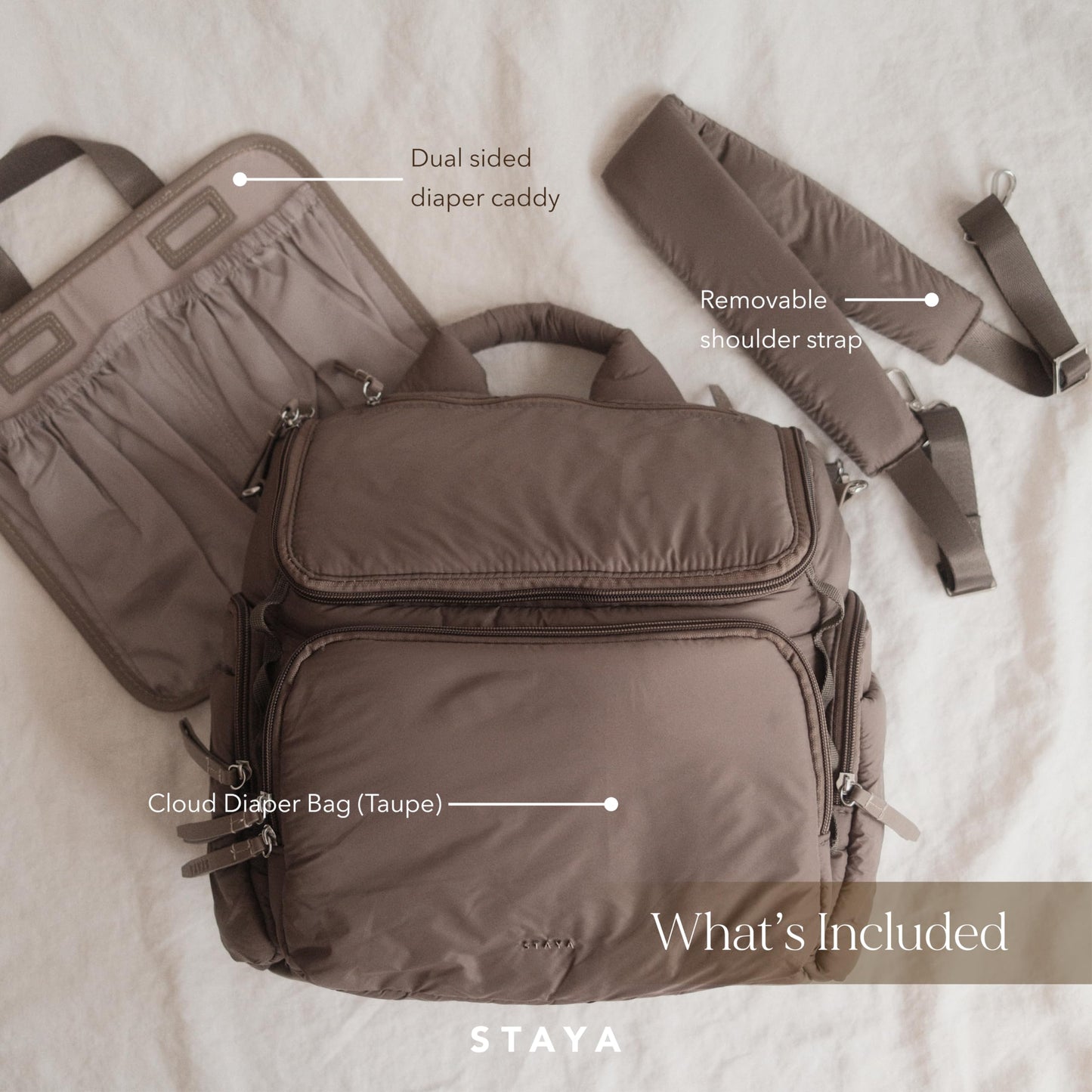 Staya- Cloud Bolsa de pañales, Topo, Medium, Bolsa Daiper