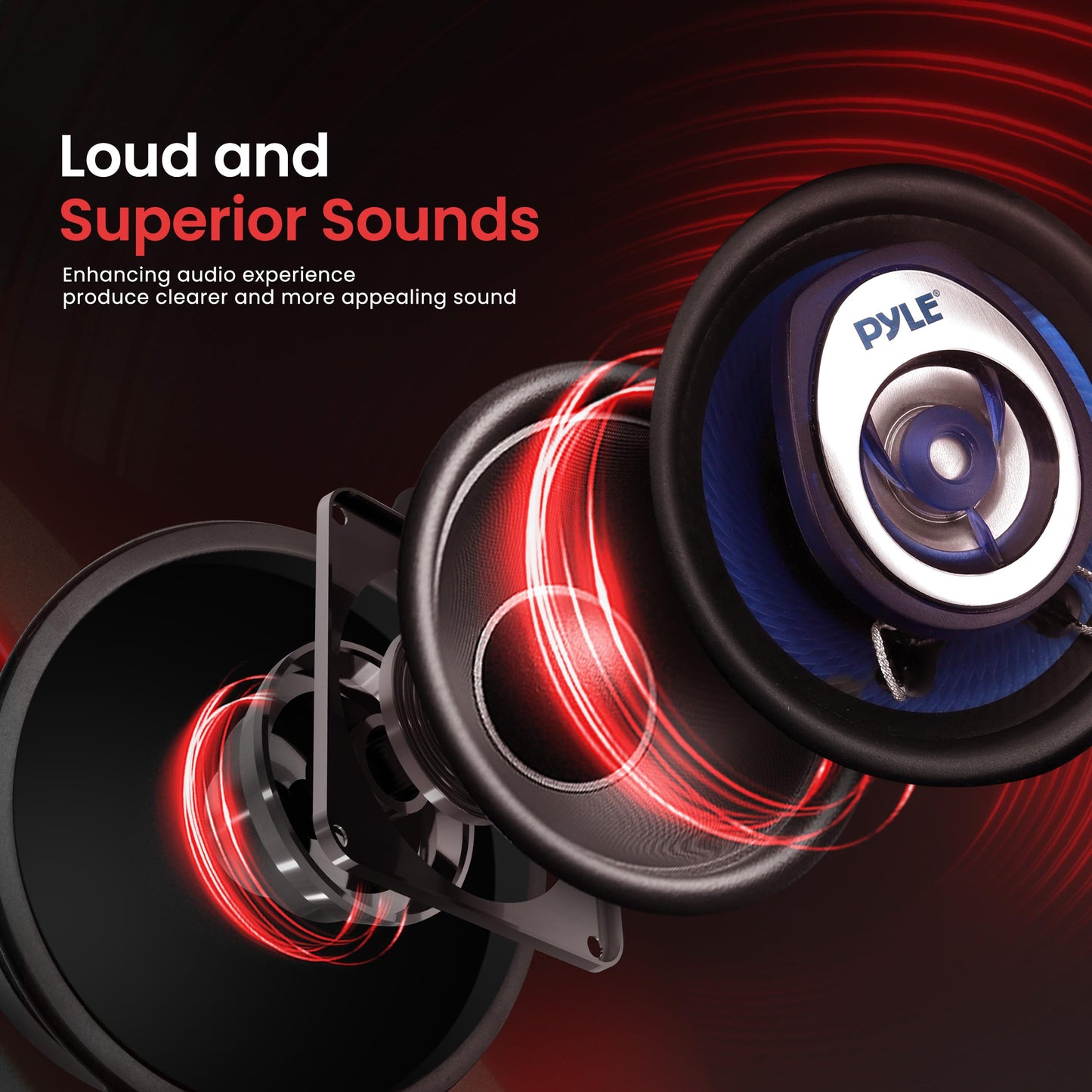 Altavoces Estéreo de Coche PYLE Azul Universales de 2 Vías 120 W 3.5 Pulgadas