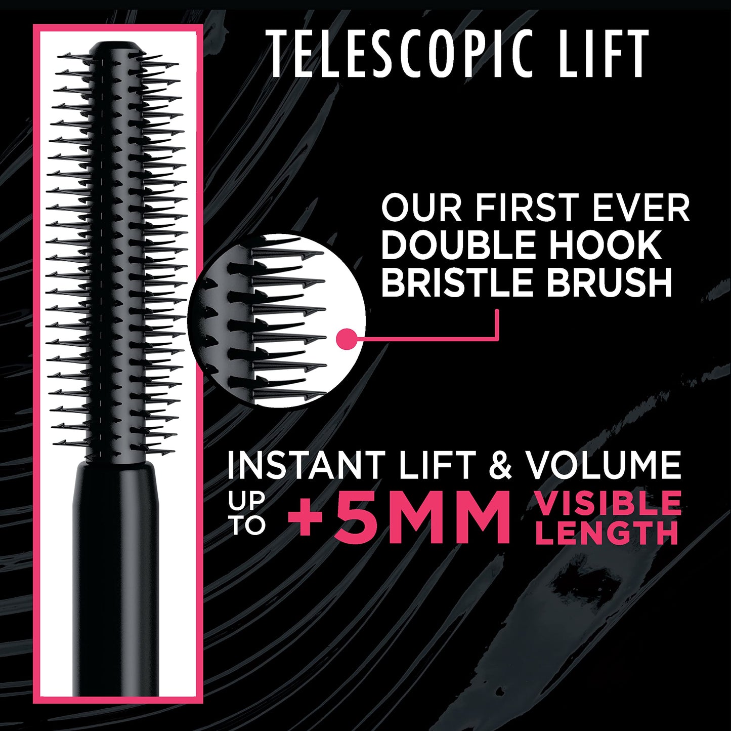 L'Oreal Paris Mascara de pestañas Telescopic Lift Lavable, Negro, 10 ml
