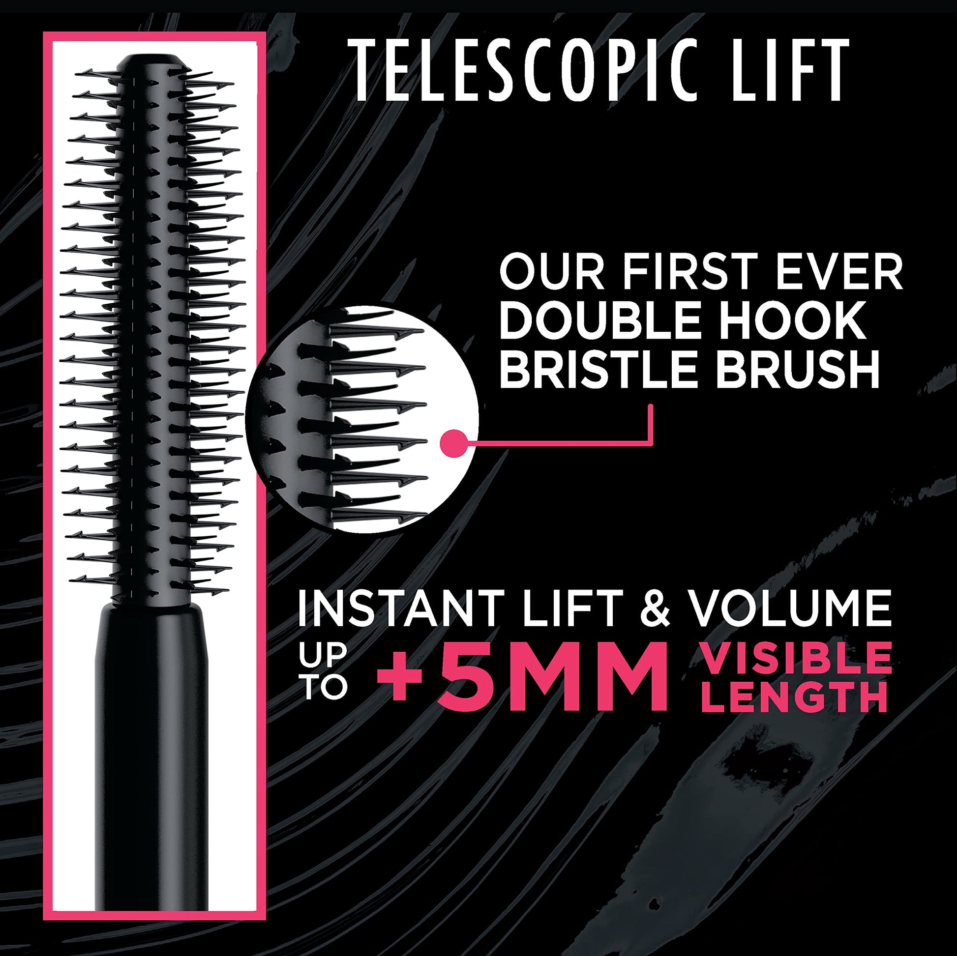 L'Oreal Paris Mascara de pestañas Telescopic Lift Lavable, Negro, 10 ml