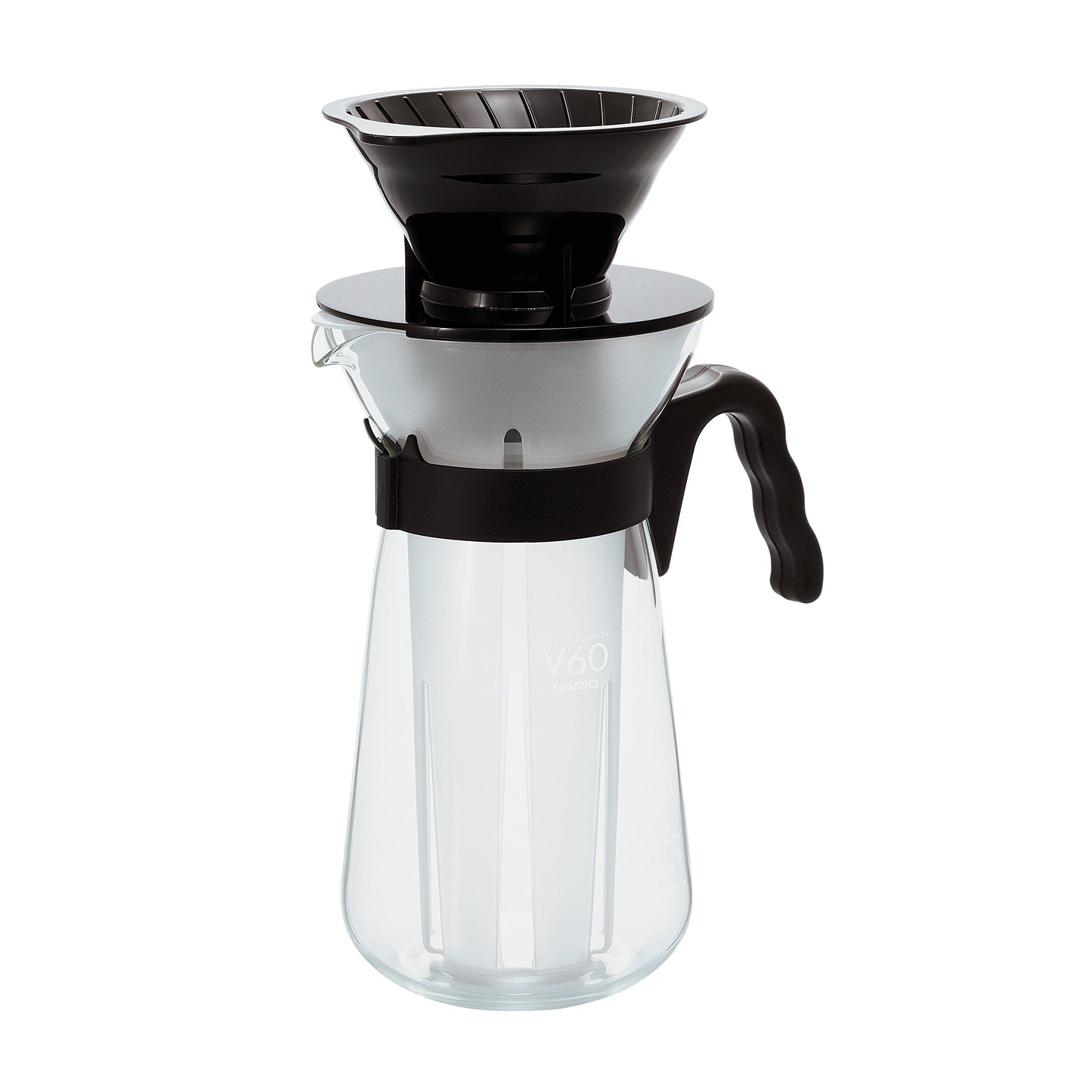 Hario V60"Fretta" Cafetera caliente y helada, 700 ml, color negro