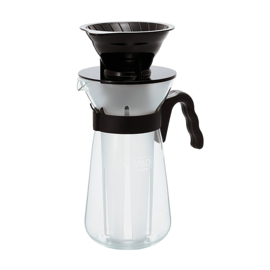Hario V60"Fretta" Cafetera caliente y helada, 700 ml, color negro