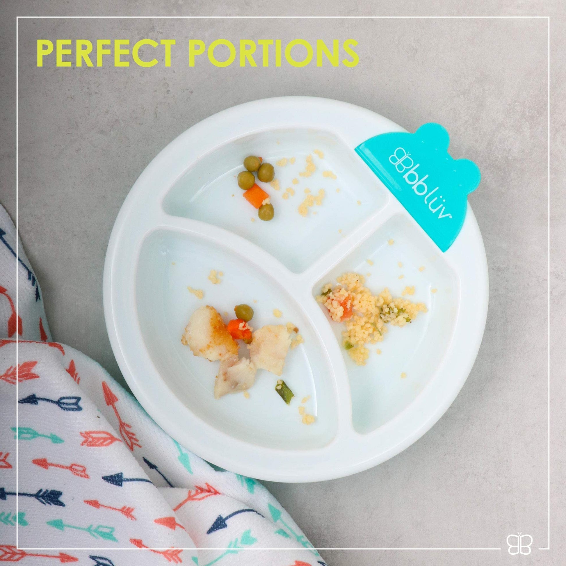 bblüv Plato Warm Feeding Plate for Baby, Aqua