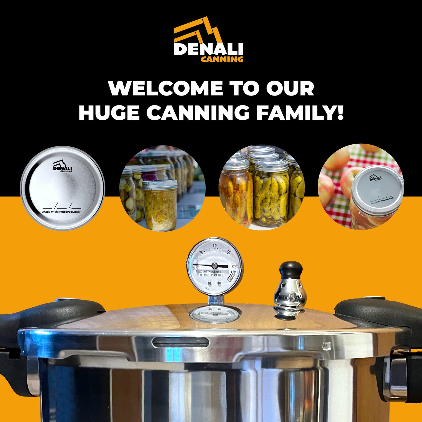 Denali Canning TANKER - Bote de presión y olla de 23 cuartos | Compatible con inducción, manómetro y regulador de presión, aluminio y acero inoxidable, Denali es una empresa estadounidense