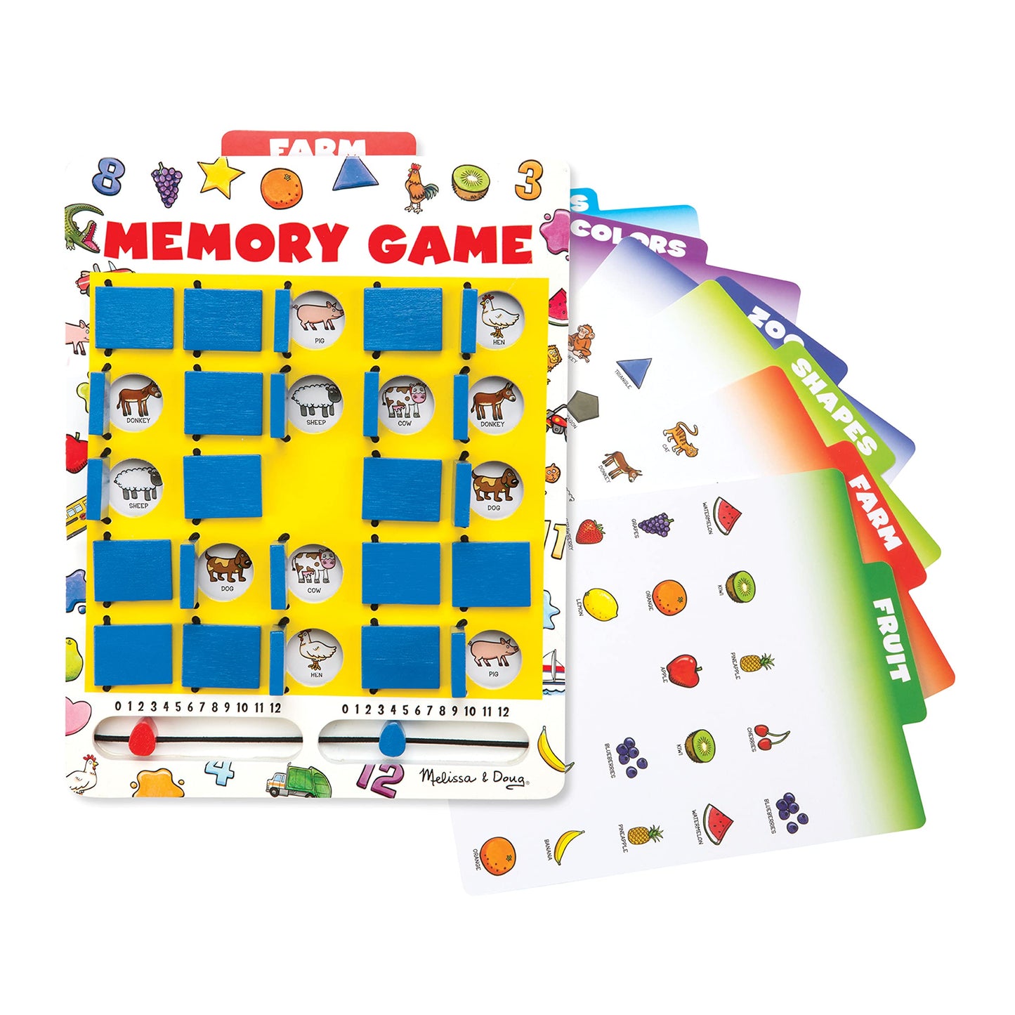 Juego de Memoria Melissa & Doug Voltea-y-Gana Juegos Para Viajes de Mesa 7 Tarjetas de Doble Cara