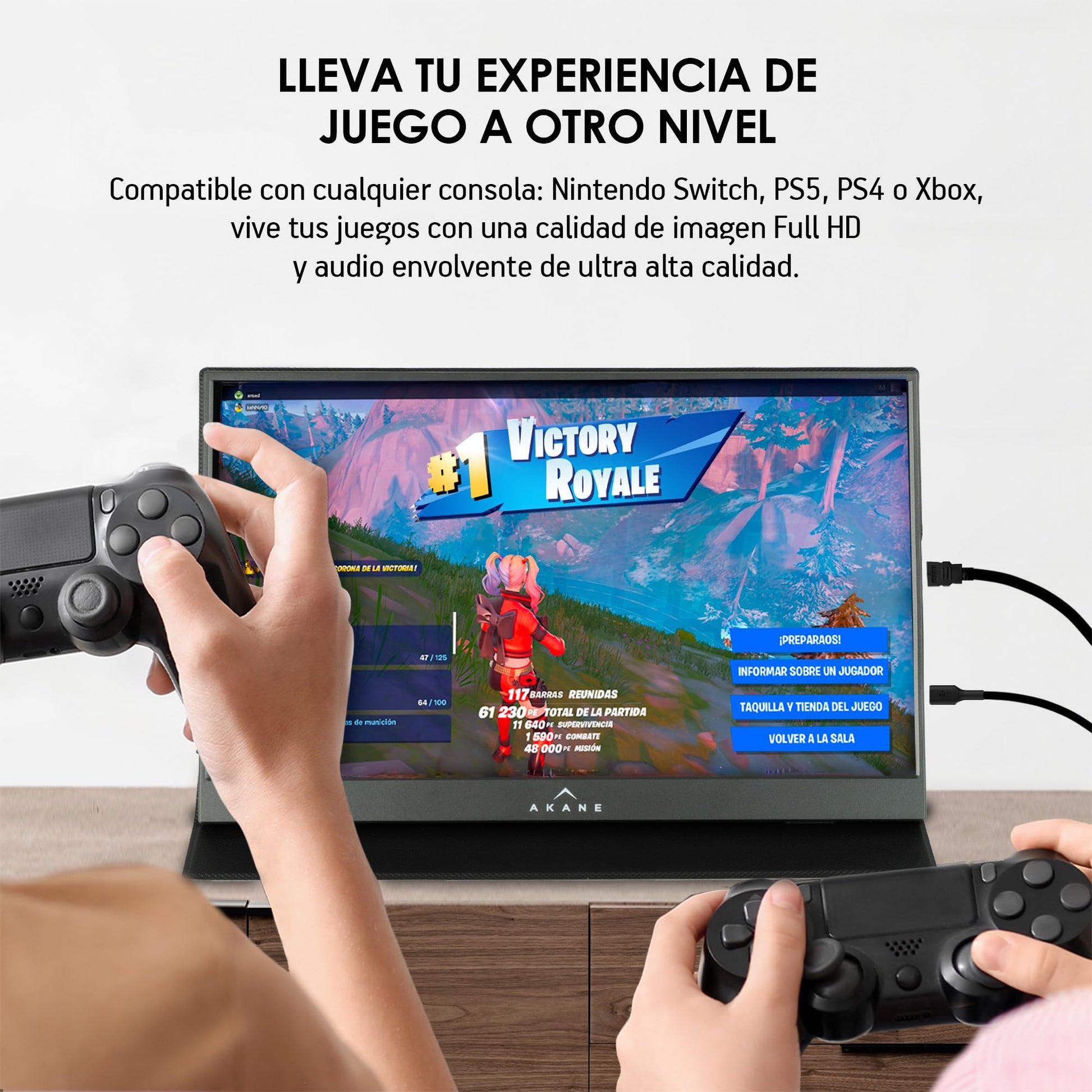 Akane Monitor Portátil Full HD 15.6 Pulgadas, Pantalla Externa para Laptop, Celular y Consola, Conexión USB-C y Mini HDMI, para Android, iOS, Windows, Nintendo Switch y más, con Funda Magnética