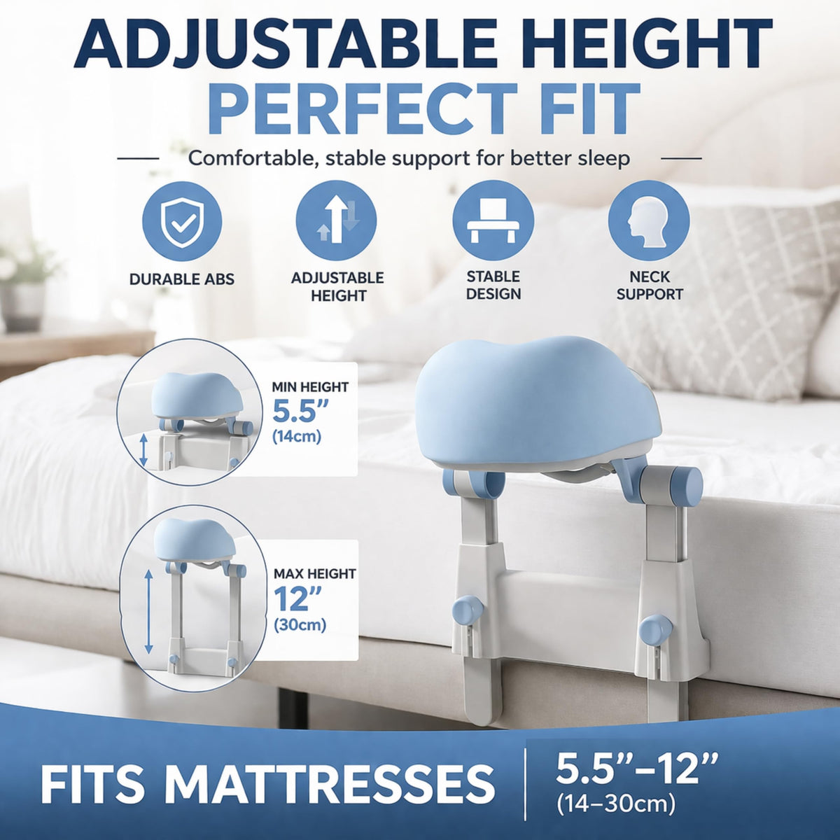 Reposacabezas de Masaje con Altura Ajustable y Funda Lavable para Mayor Comodidad