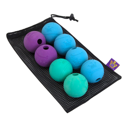 Chew King Fetch Balls - Juguete de Goma Natural Extremadamente Duradero de 2.5 Pulgadas, Paquete de 8 (CM-0264-CS01)