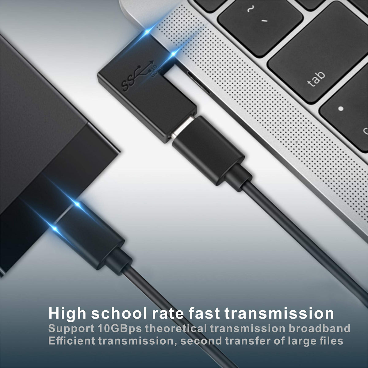 Adaptador USB C BOLS Negro Compatible con Función Completa y Carga Rápida