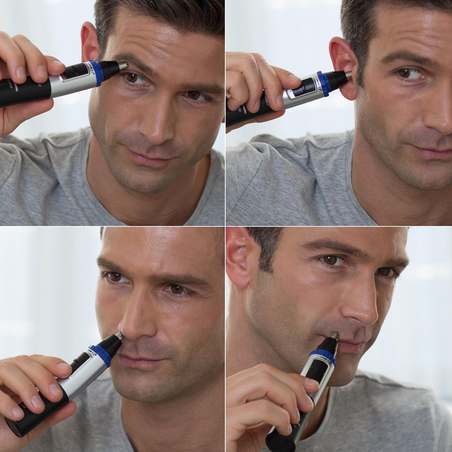 2 pack Panasonic ER-GN30-K Nose, Ear n Facial Hair Trimmer Wet/Dry with Vortex Cleaning System, Black