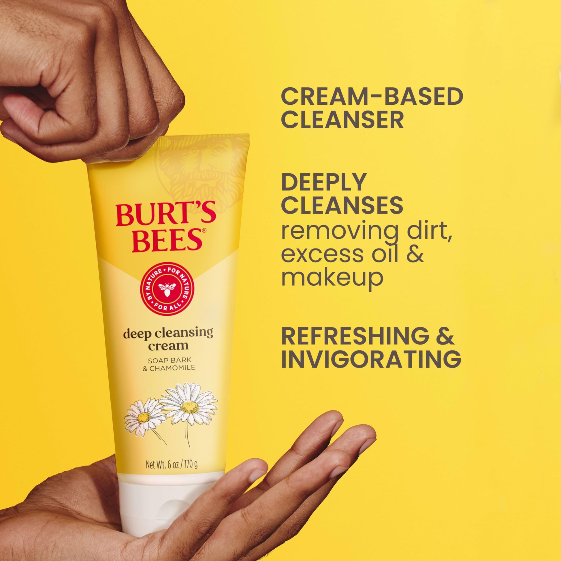 Burts Bees Soap Bark & Chamomile Deep Cleansing Cream for Unisex Soap 6 oz, empaque puede variar
