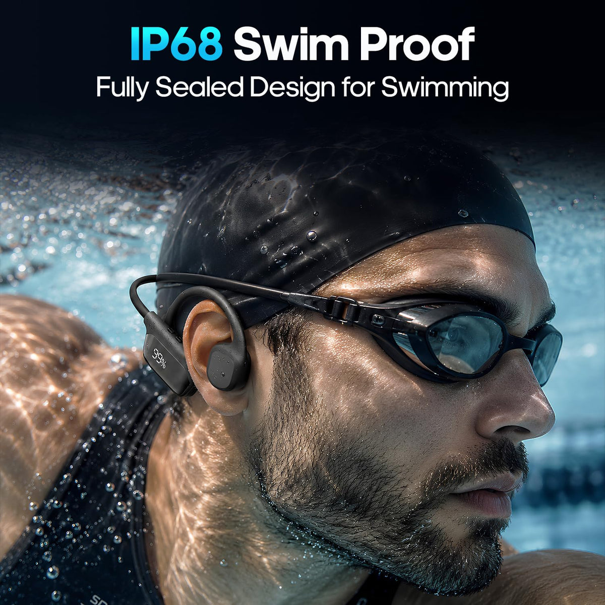 Auriculares de Natación MkMallard Impermeables Bluetooth IP68 Oído Abierto y MP3 de 32 GB