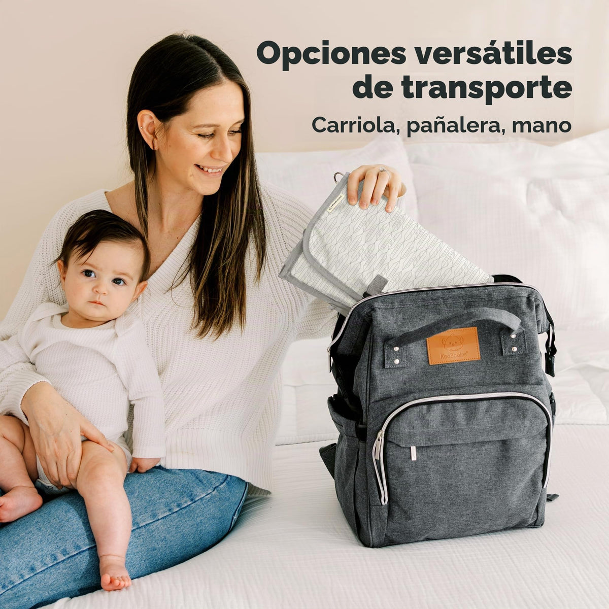 KeaBabies - Cambiador portátil para pañales – Cambiador grande impermeable para bebé, embrague de pañales de viaje compacto, bolsillos funcionales para artículos esenciales para recién nacidos,
