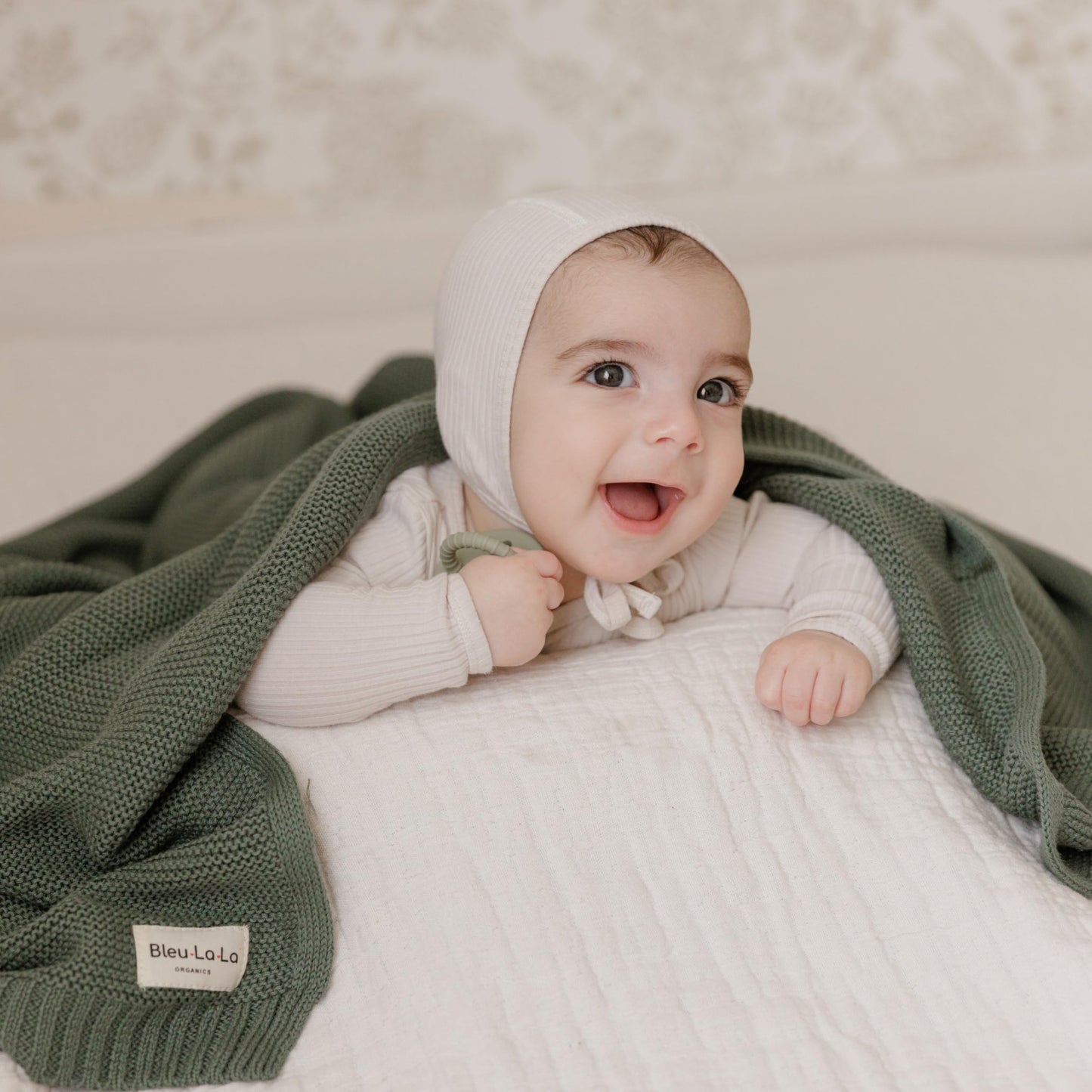 Manta de Algodón Orgánico de Punto para Bebés Niño 100% Algodón Orgánico de Lujo Suave Cálida y Acogedora Manta de Abrazo para Cochecito y Cuna para Recién Nacidos, Bebés e Infantes (Rosa Ruborizado)