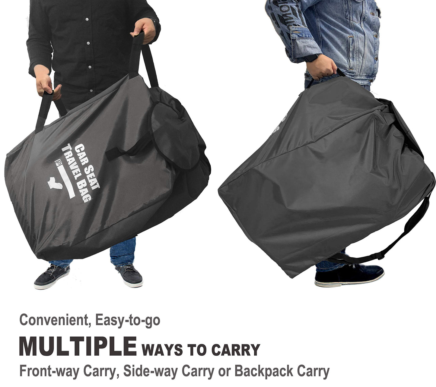 Bolsa de viaje para asiento de coche para viajes en avión, coche, puerta, mochila, gris