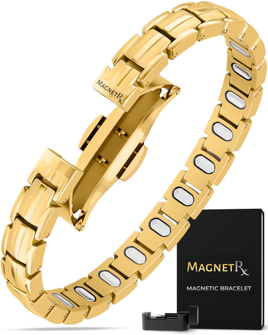 MagnetRX® - Pulseras magnéticas para mujer - EllipseMAX 5X Fuerza 5.000 imanes Gauss - Diseñado en Estados Unidos y pendiente de patente - Pulsera magnética de titanio de alta calidad para mujer y