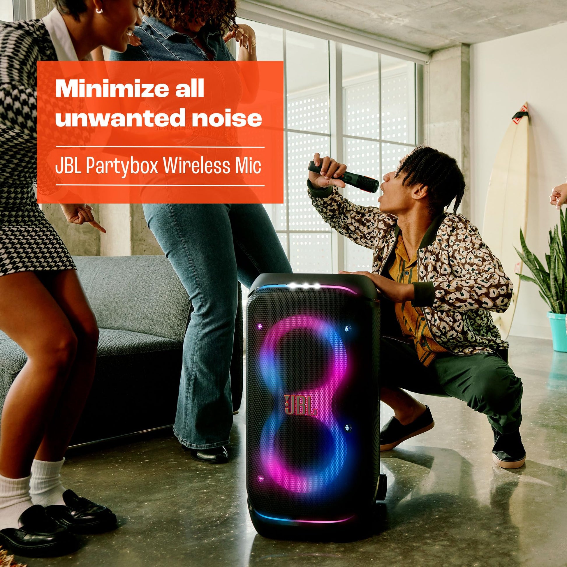 JBL PartyBox - Micrófono inalámbrico – 2 micrófonos inalámbricos Digitales, batería Recargable (20 Horas - 700 mAh), Voz Clara, Sonido nítido, conexión Estable de 2.4 GHz, Compatible con Todos los