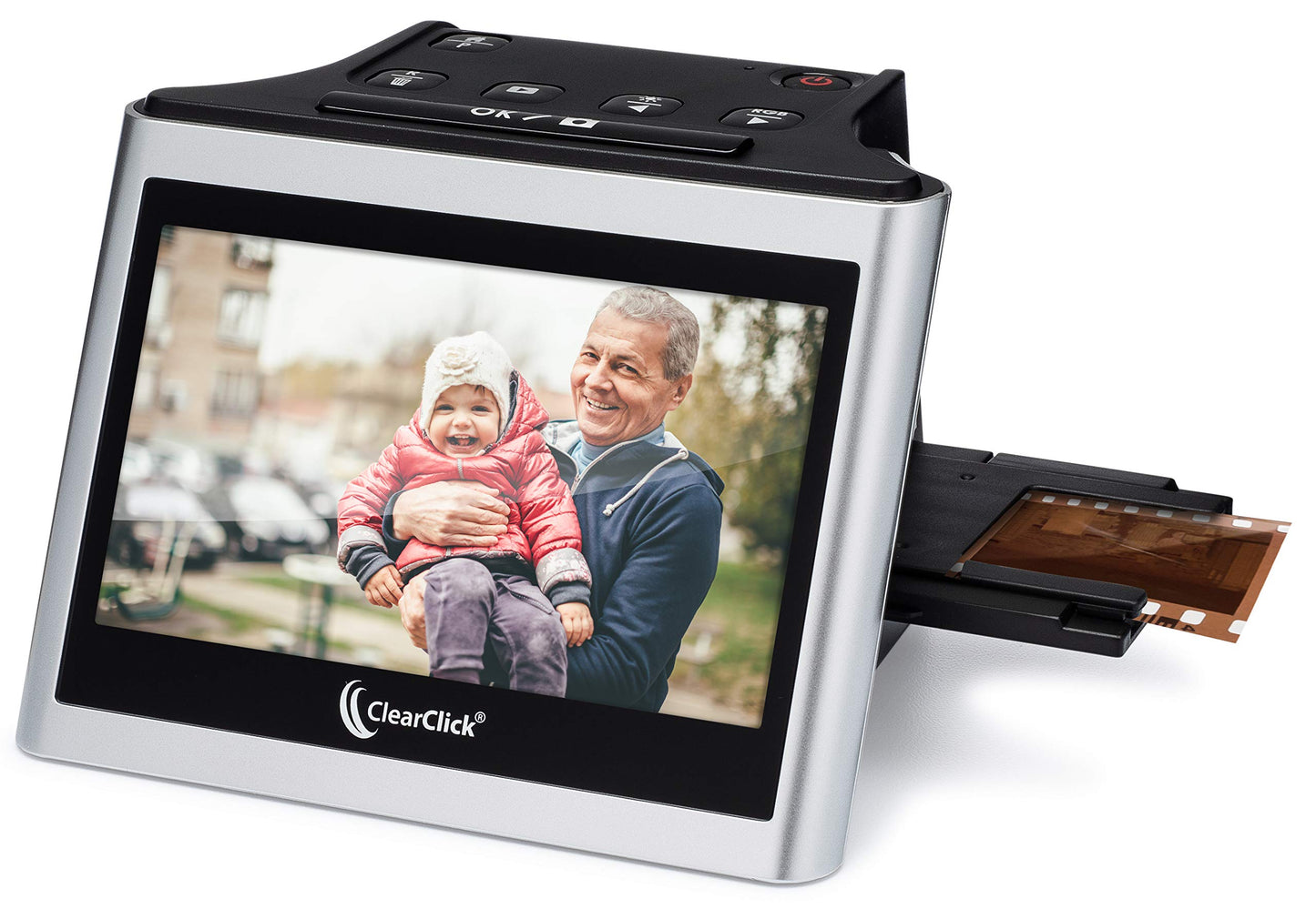 ClearClick Virtuoso 2.0 (segunda generación) Escáner de película y diapositivas de 22 MP con visualización LCD extragrande de 5 pulgadas, convierte 35 mm, 110, 126 diapositivas y negativos a fotos