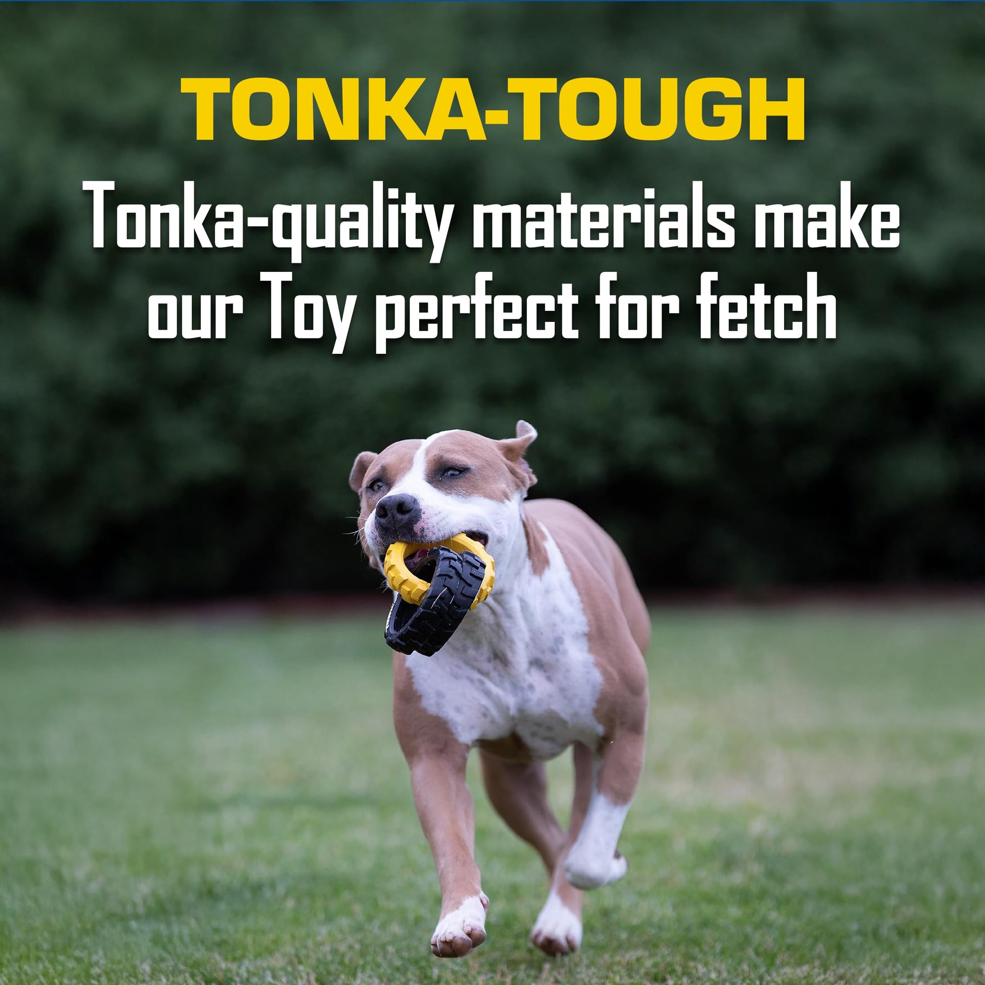 Juguete de Goma Tonka Amarillo Negro Ligero y Duradero para Perro Razas Medias y Grandes
