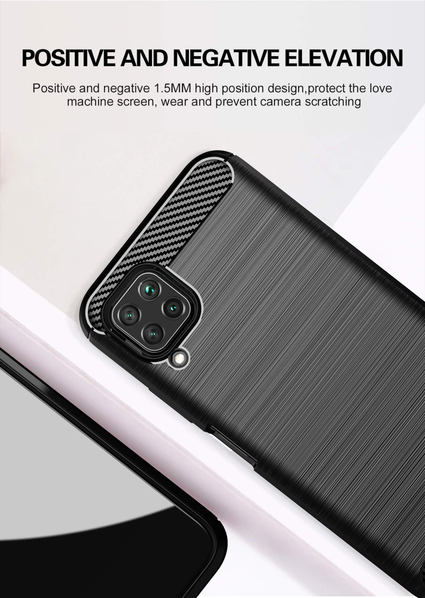 Funda Uso Rudo USDILU para Huawei P40 Lite Negro TPU Suave Silicón Flexible